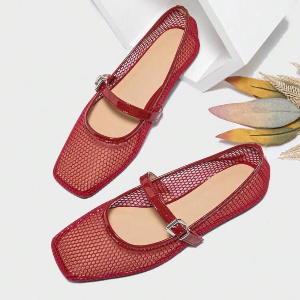 Mesh Mary Jane Ballet Flats - Sz US11/EU43 - NWOT